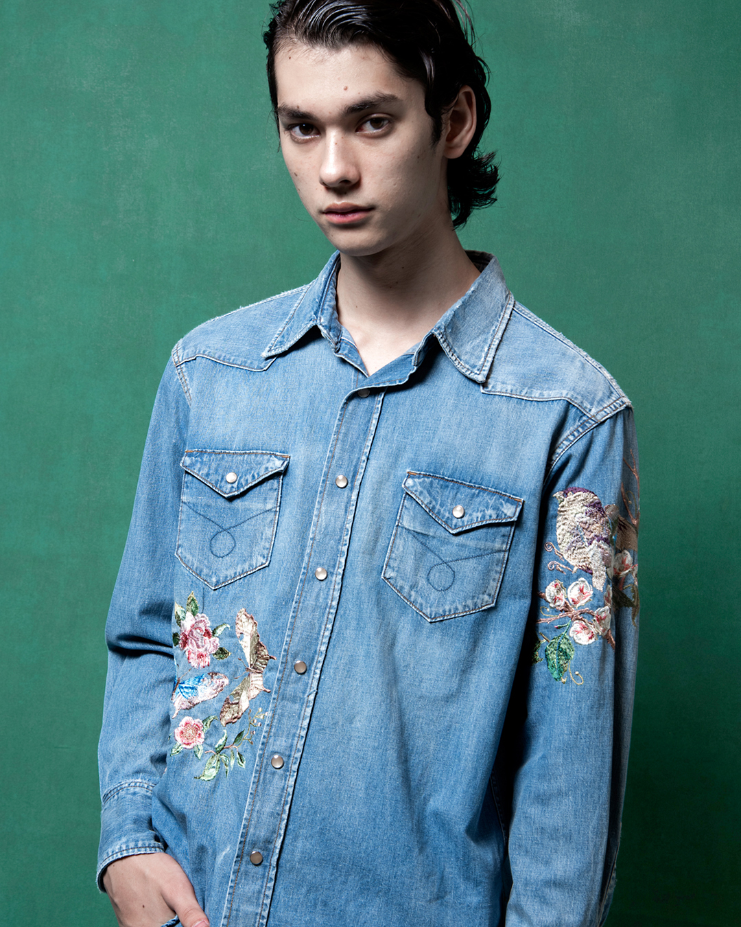 EMBROIDERY COWBOY DENIM SHIRT | FORSOMEONE(フォーサムワン)公式ONLINE STORE