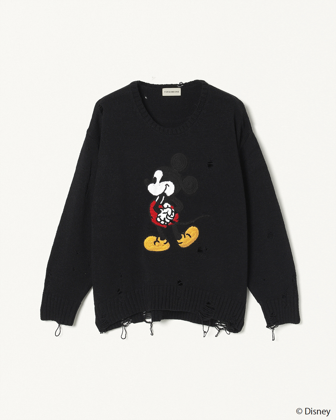 forsomeone MICKEY DAMAGED SWEATER-