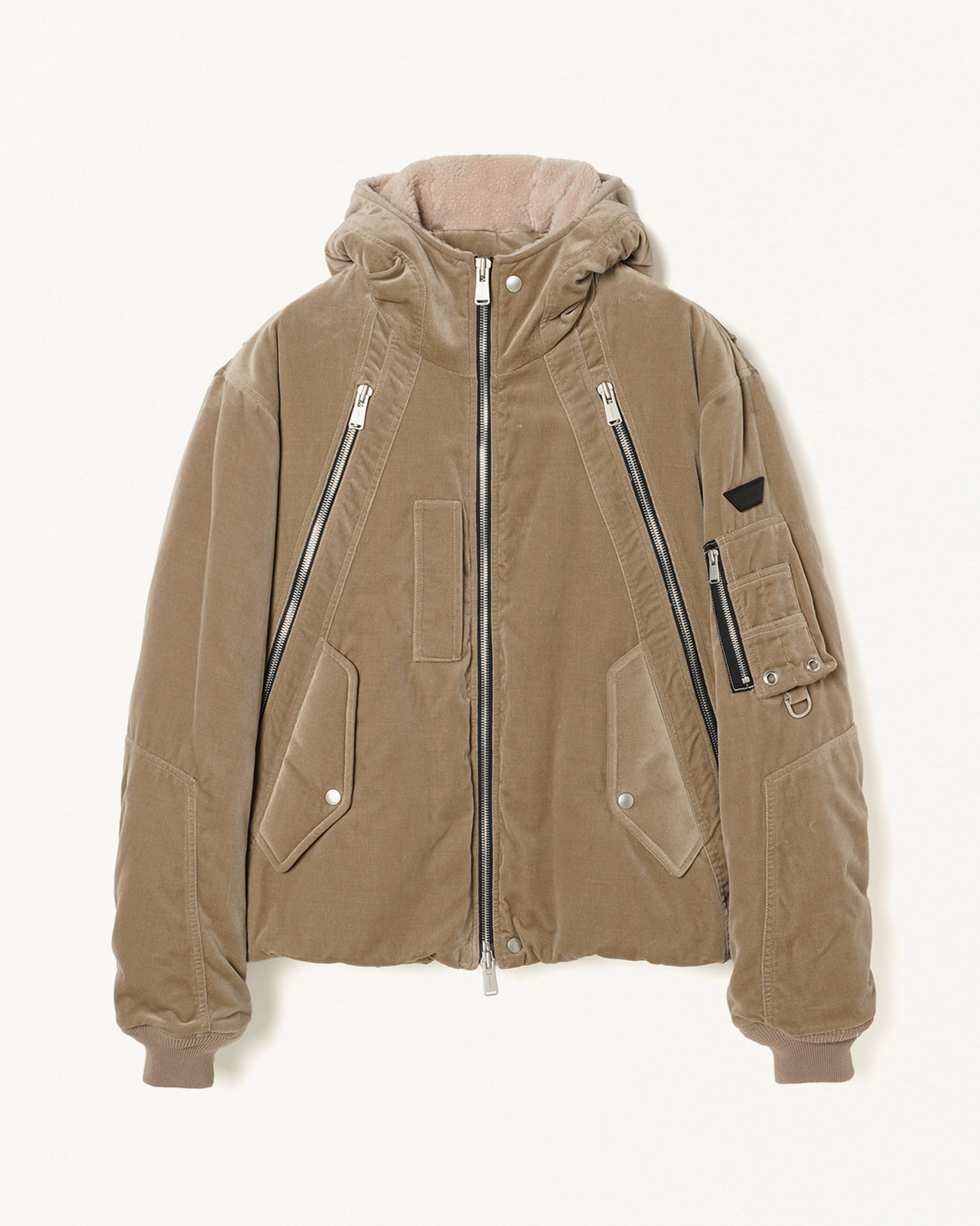 HOODED BOMBER JACKET 詳細画像 Brown 5