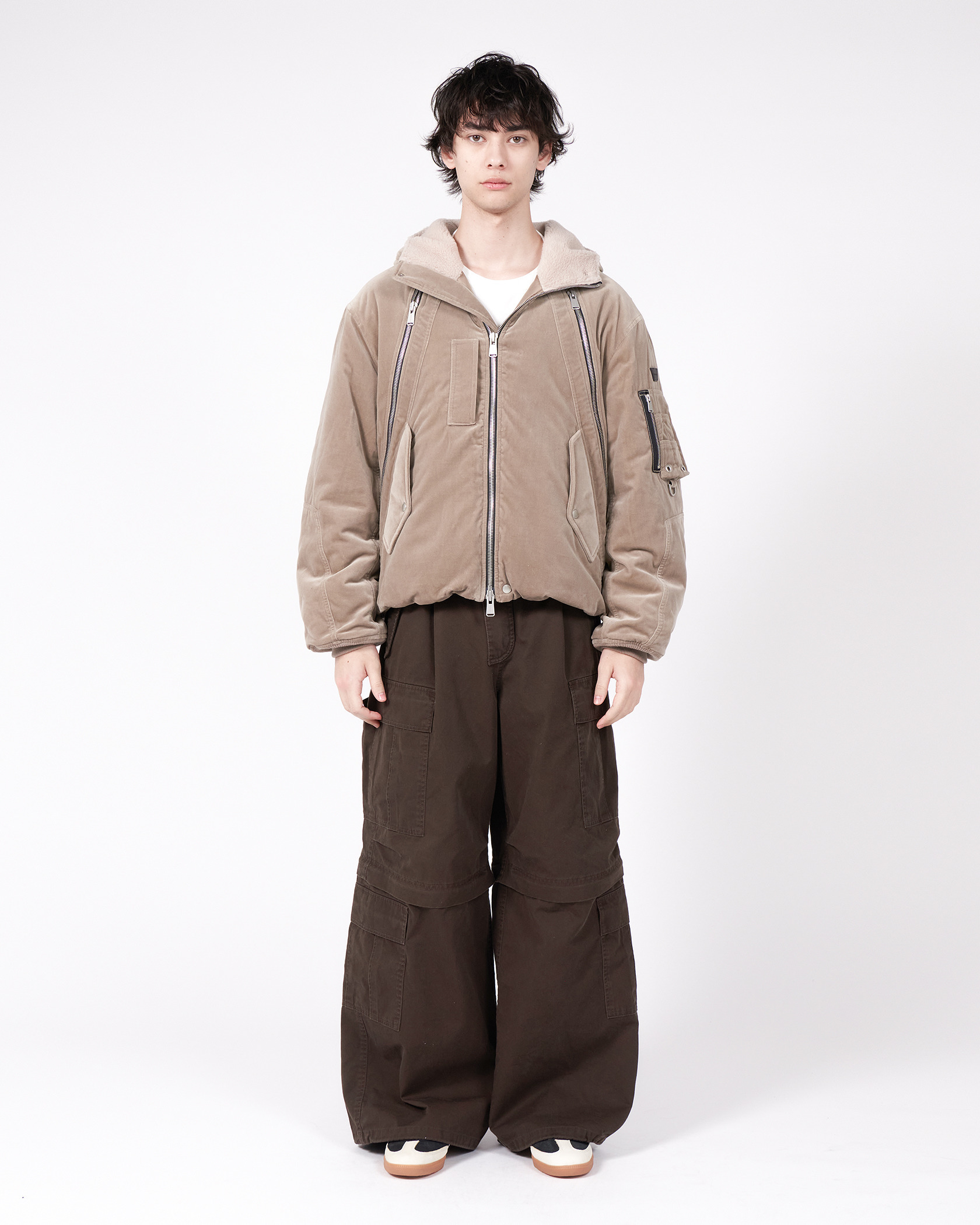 HOODED BOMBER JACKET 詳細画像 Brown 9