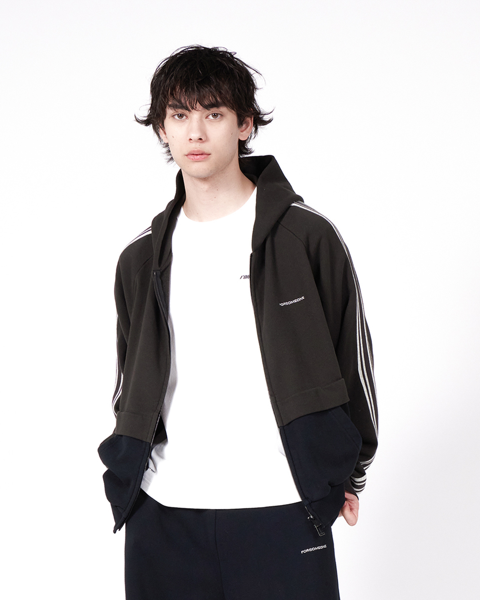 LAYERED SWEAT HOODIE 詳細画像 Black 3