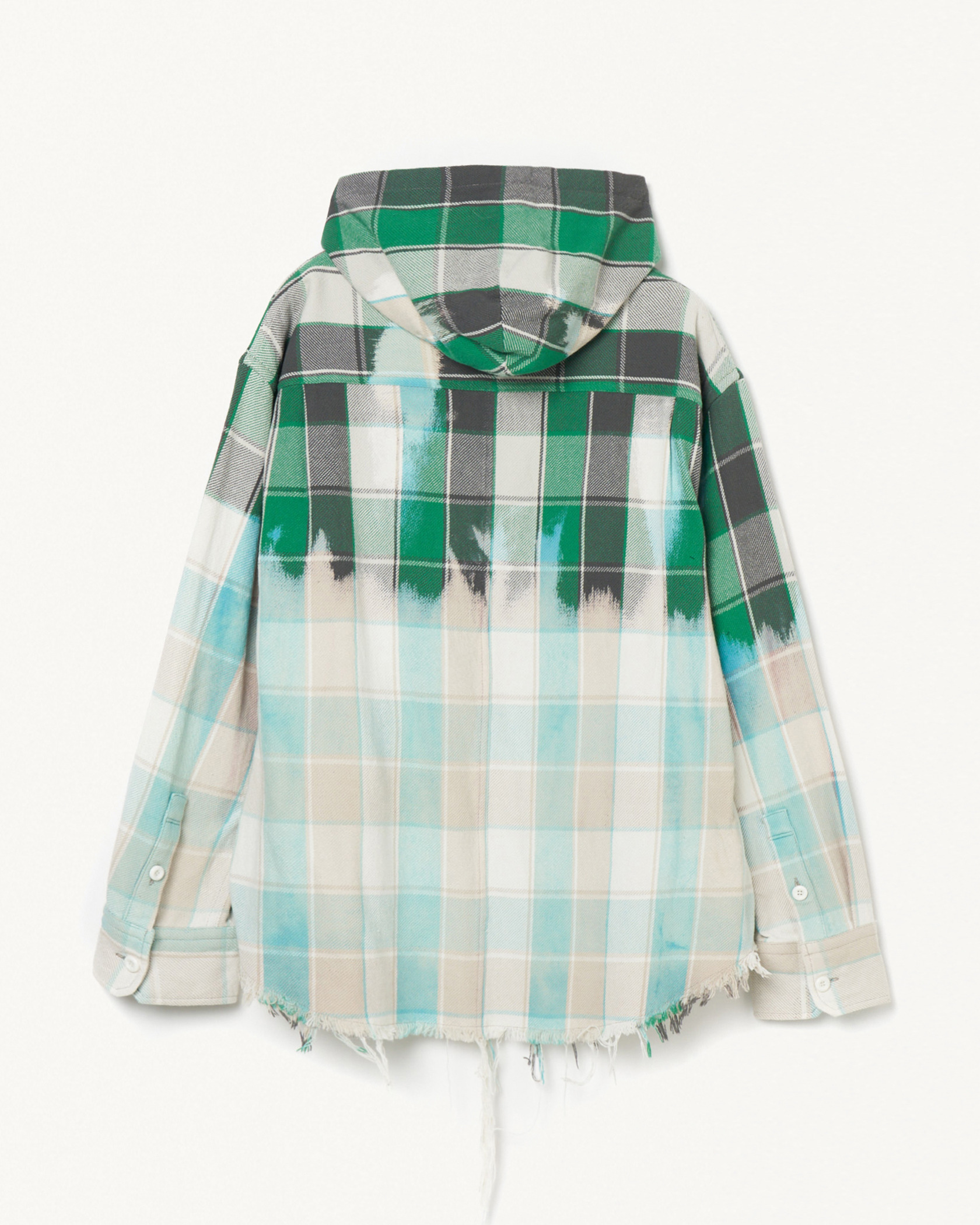 HOODED CHECK SHIRT 詳細画像 Green 3