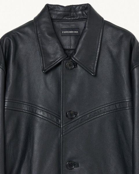 LEATHER CAR COAT 詳細画像