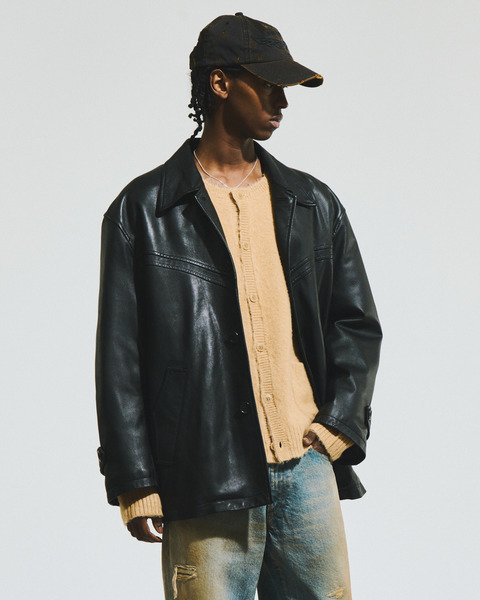 LEATHER CAR COAT