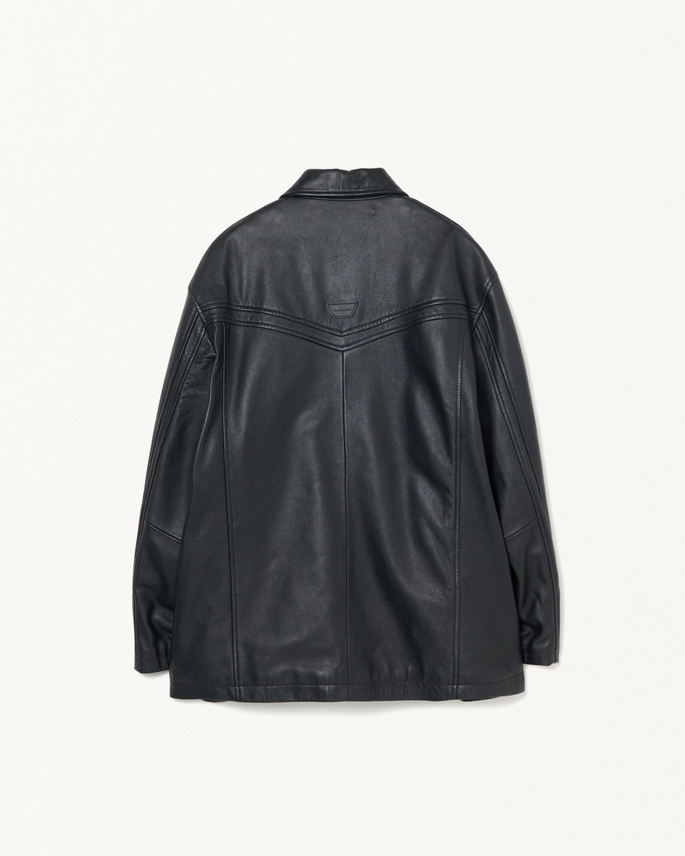 LEATHER CAR COAT 詳細画像 Black 2