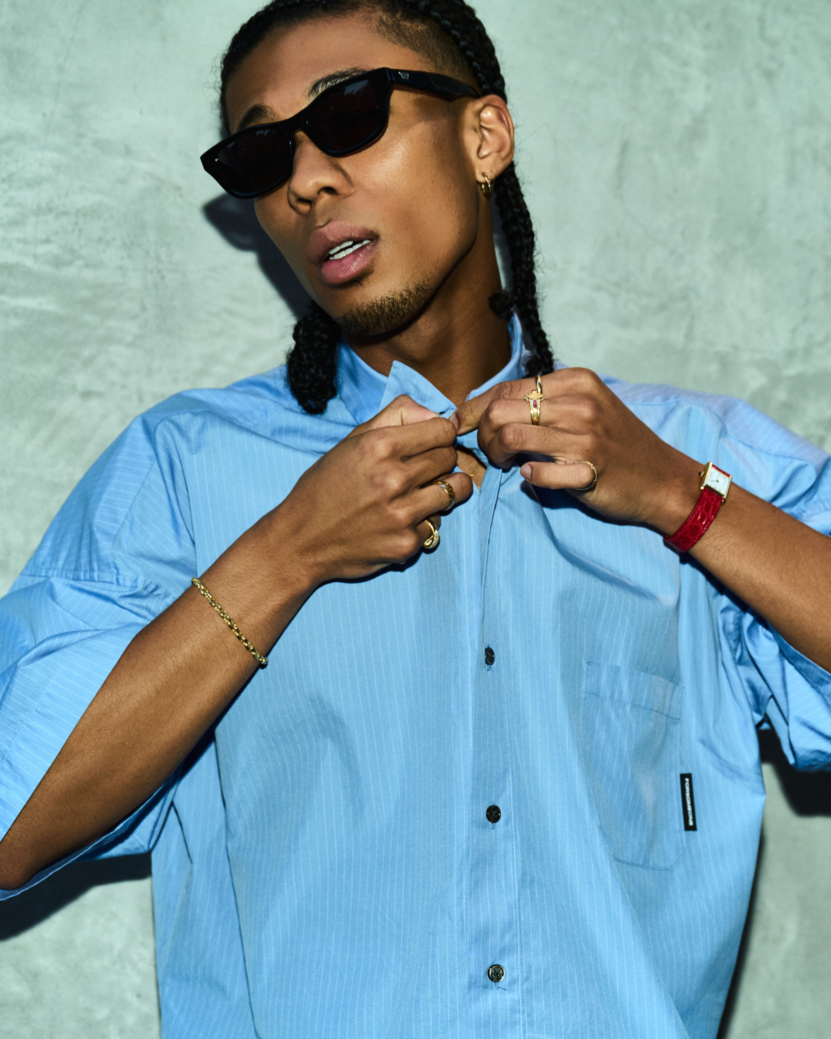 STRIPE BIG SHIRT 詳細画像 Sax 14