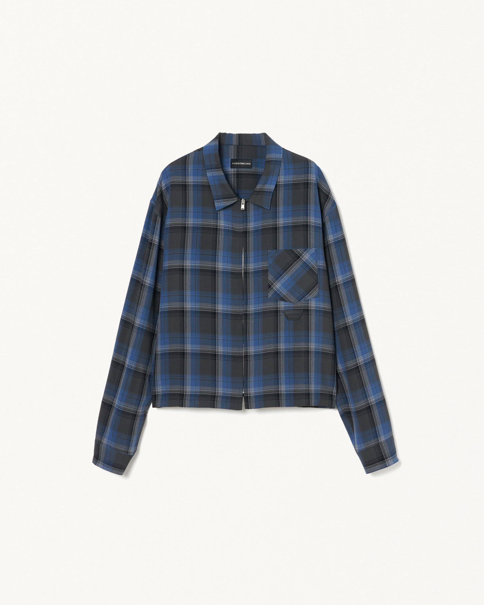 CHECK ZIP SHIRT 詳細画像 Black&times;Blue 1