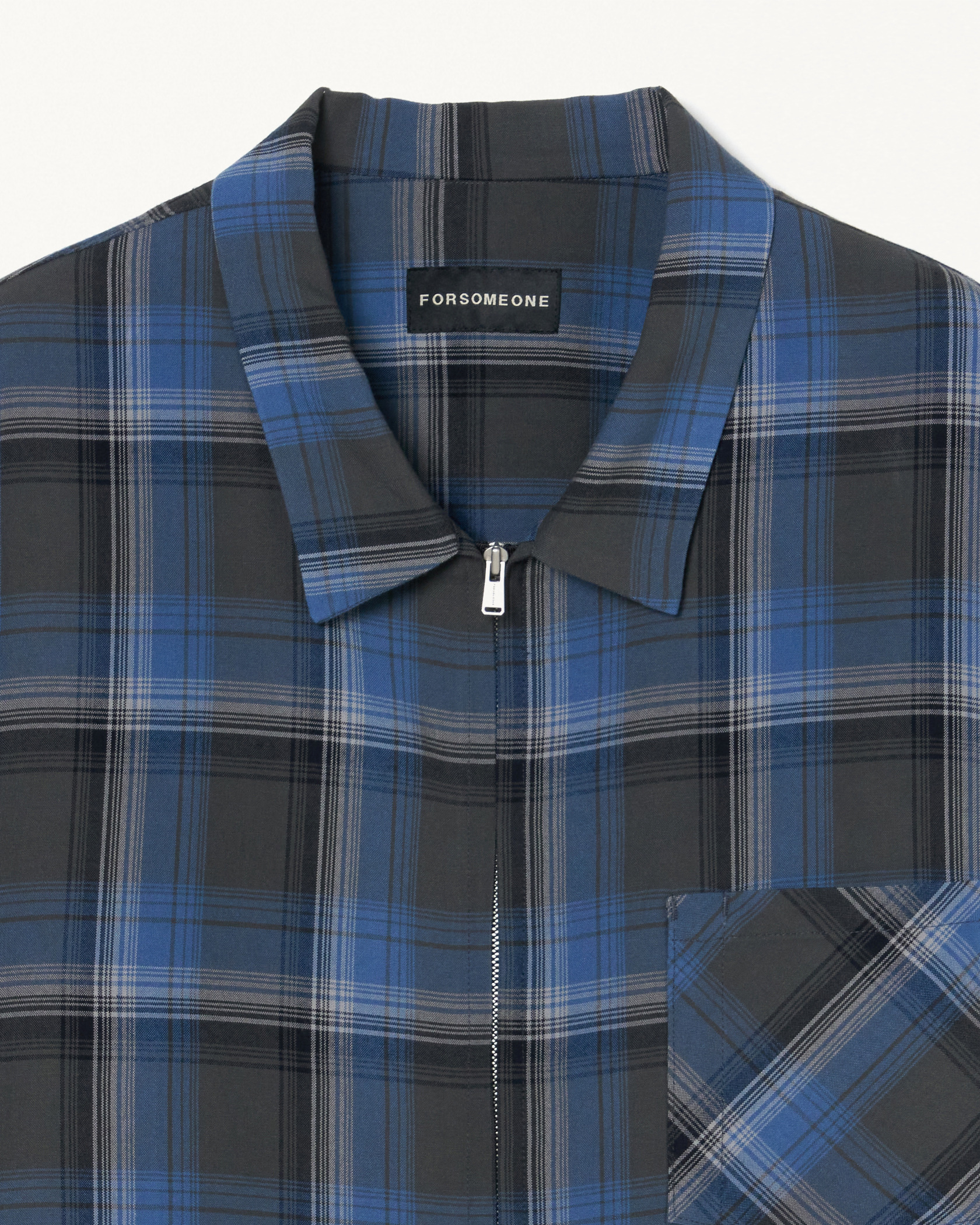 CHECK ZIP SHIRT 詳細画像 Black&times;Blue 3