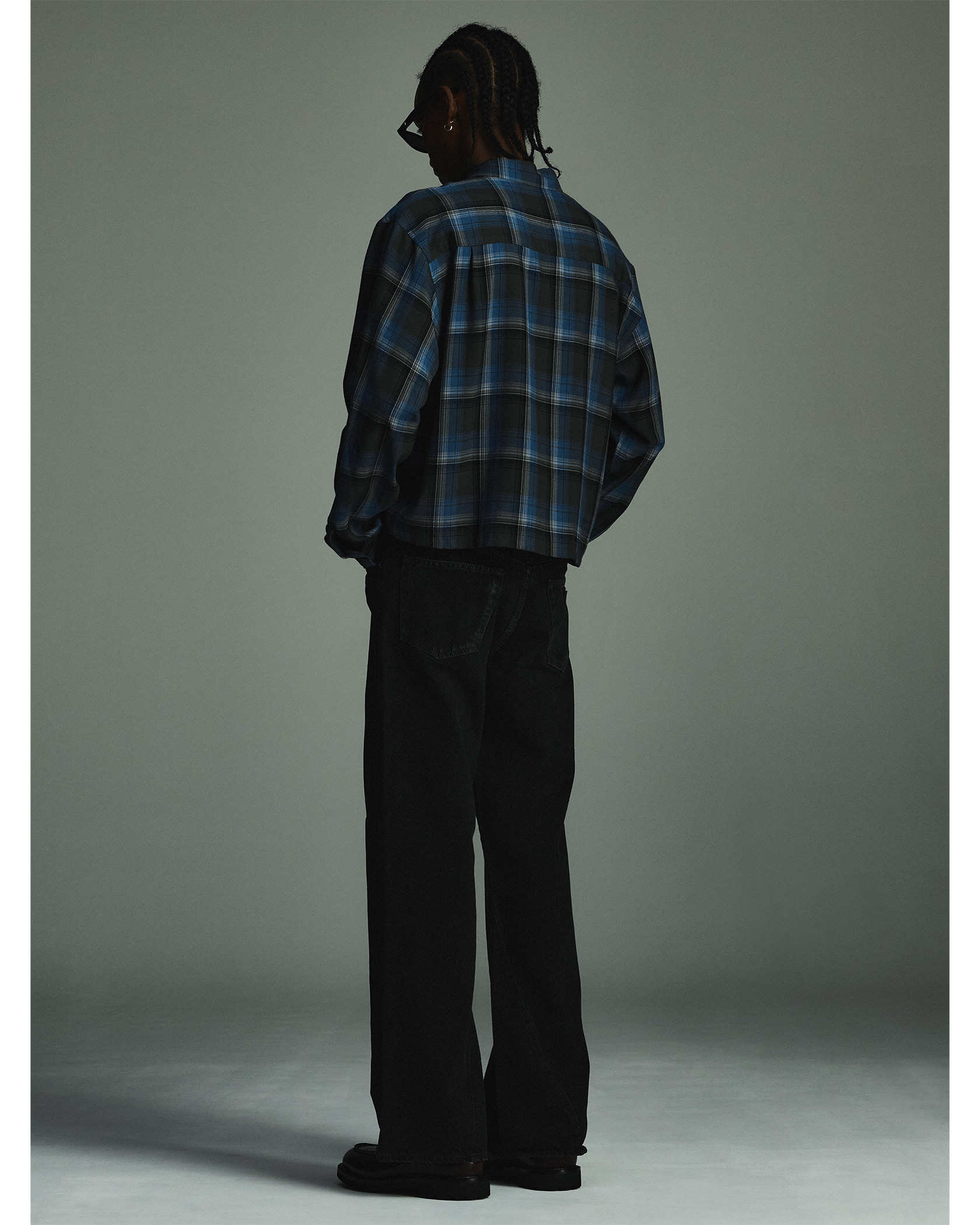 CHECK ZIP SHIRT 詳細画像 Black&times;Blue 8