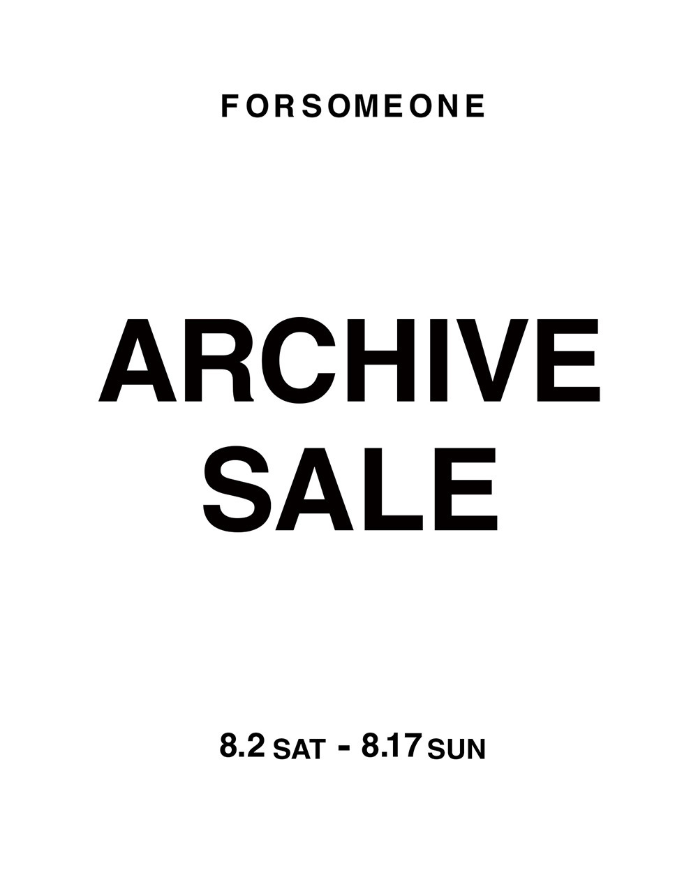 アーカイブアイテムを中心とした『ARCHIVE SALE』のお知らせ